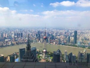 上海環球金融中心窓からの景色
